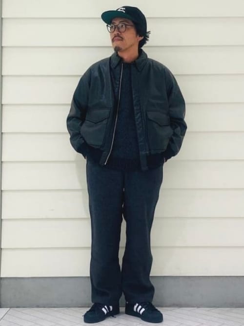 フェイクレザー 中綿 A2 フライト ジャケット（ブルゾン）｜B:MING by