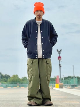 「アイテム（カーゴパンツ）」を使った、B:MING by BEAMS MENさん（メンズ・166cm）の秋コーディネート