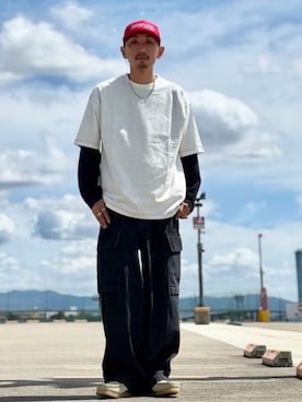 「アイテム（帽子）」を使った、B:MING by BEAMS MENさん（メンズ・166cm）の夏コーディネート