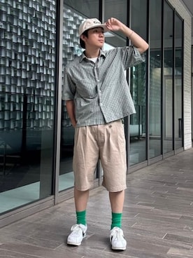 「アイテム（キャップ）」を使った、B:MING by BEAMS MENさん（メンズ・167cm）の夏コーディネート