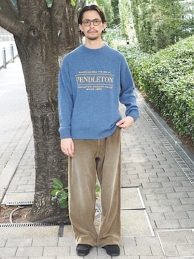 「B:MING by BEAMS（ビーミングバイビームス）のアイテム（ニット/セーター）」を使った、B:MING by BEAMS MENさん（メンズ・176cm）の秋コーディネート