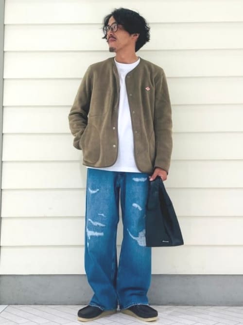 DANTON / メンズ フリース カラーレス ジャケット / JD-8939（ノー