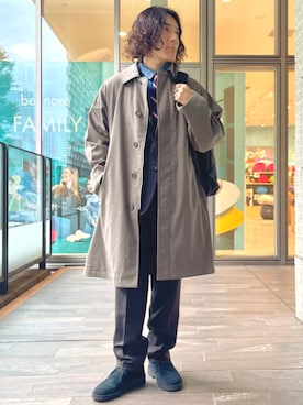 「アイテム（ステンカラーコート）」を使った、B:MING by BEAMS MENさん（メンズ・169cm）の秋コーディネート