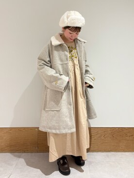 「Samansa Mos2（サマンサ モスモス）のアイテム（その他アウター）」を使った、ちば𓍯さん（レディース・151cm）の冬コーディネート