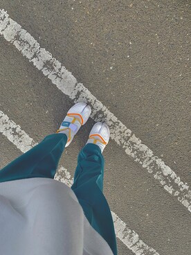 「kutir（クティール）のアウトドア刺繍裏起毛スウェット（スウェット）」を使った、hinachqnさん（レディース・153cm）の春コーディネート