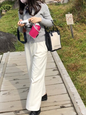 「SPINNS(スピンズ)のアイテム(ストール/ショール)」を使った、JAさん(レディース・152cm)の秋コーディネート