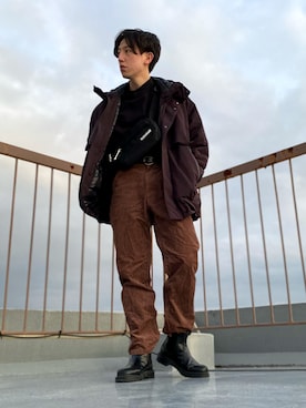 「アイテム（ダウンジャケット/コート、レッド系）」を使った、りょう(ちょっと間おやすみ中！！)さん（メンズ・170cm）の冬コーディネート