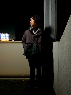 「アイテム（ダウンジャケット/コート、レッド系）」を使った、りょう(ちょっと間おやすみ中！！)さん（メンズ・170cm）の冬コーディネート