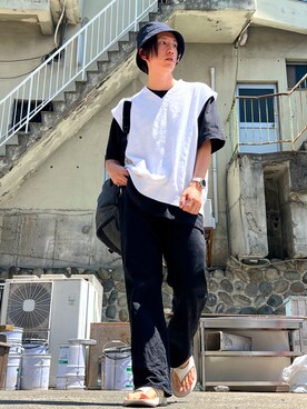 「COS（コス）のアイテム（帽子）」を使った、りょう(ちょっと間おやすみ中！！)さん（メンズ・170cm）の夏コーディネート