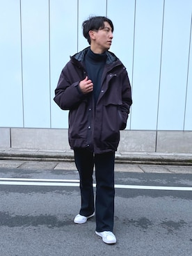 「アイテム（ダウンジャケット/コート、レッド系）」を使った、りょう(ちょっと間おやすみ中！！)さん（メンズ・170cm）の冬コーディネート