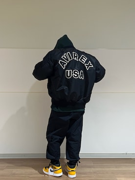 「Jordan」｜「アイテム（MA-1）」を使った、Акаяiさん（レディース・155cm）の秋コーディネート