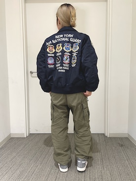 「いいね返し」｜「アイテム（ミリタリージャケット）」を使った、Акаяiさん（レディース・155cm）の秋コーディネート