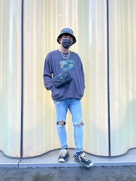 「niko and...（ニコアンド）のアイテム（ジャージ）」を使った、Nick KUさん（メンズ・175cm）の秋コーディネート