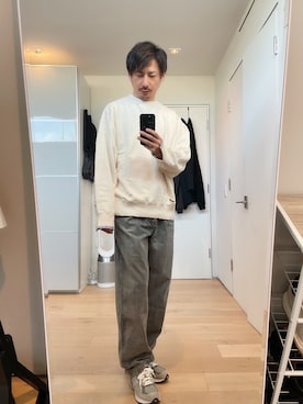 「stein」｜「アイテム（スウェット）」を使った、fumiさん（メンズ・176cm）の春コーディネート