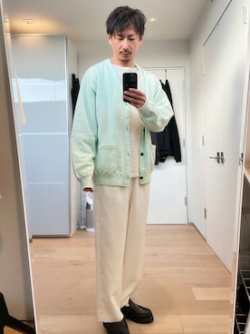 「stein（シュタイン）のアイテム（ニット/セーター）」を使った、fumiさん（メンズ・176cm）の春コーディネート
