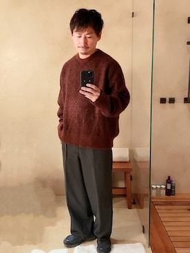 「stein（シュタイン）のアイテム（ニット/セーター）」を使った、fumiさん（メンズ・176cm）の春コーディネート