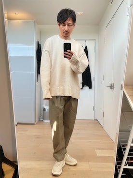 「stein（シュタイン）のアイテム（ニット/セーター）」を使った、fumiさん（メンズ・176cm）の春コーディネート