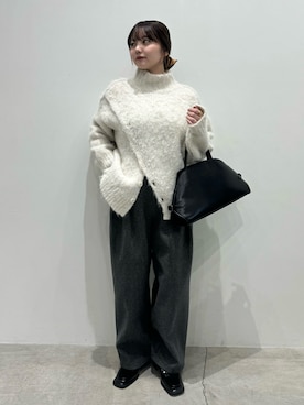 「アイテム（ローファー）」を使った、ruriさん（レディース・148cm）の冬コーディネート