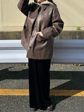 「アイテム（スリッポン）」を使った、ruriさん（レディース・148cm）の冬コーディネート