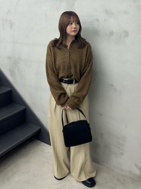 「アイテム（カーディガン/ボレロ、ホワイト系）」を使った、ruriさん（レディース・148cm）の秋コーディネート