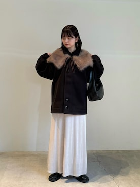 「select MOCA by son（セレクトモカバイソン）のアイテム（その他アウター）」を使った、ruriさん（レディース・148cm）の秋コーディネート