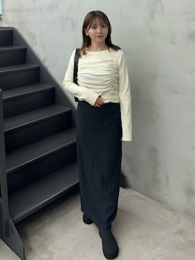 「select MOCA（セレクトモカ）のアイテム（スカート）」を使った、ruriさん（レディース・148cm）の秋コーディネート