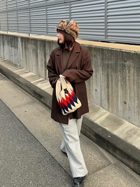 「アイテム（スウェットパンツ）」を使った、ruriさん（レディース・148cm）の冬コーディネート