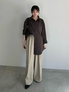 「アイテム（スラックス）」を使った、ruriさん（レディース・148cm）の夏コーディネート