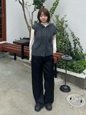 「select MOCA（セレクトモカ）のアイテム（パンツ）」を使った、ruriさん（レディース・148cm）の秋コーディネート