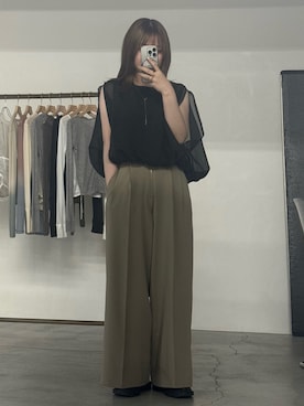 「アイテム（スラックス）」を使った、ruriさん（レディース・148cm）の夏コーディネート