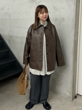 「アイテム（ステンカラーコート）」を使った、ruriさん（レディース・148cm）の秋コーディネート