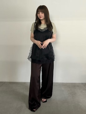 「select MOCA（セレクトモカ）のアイテム（その他パンツ）」を使った、ruriさん（レディース・148cm）の夏コーディネート