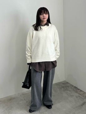 「アイテム（スウェットパンツ）」を使った、ruriさん（レディース・148cm）の冬コーディネート