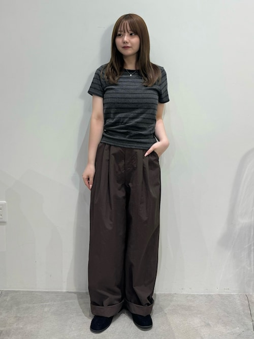 【S/Mサイズ展開】パイルボーダーTシャツ