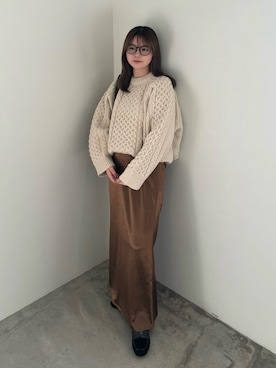 「select MOCA（セレクトモカ）のアイテム（スカート）」を使った、ruriさん（レディース・148cm）の秋コーディネート