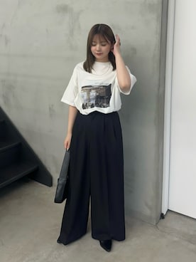 「アイテム（スラックス）」を使った、ruriさん（レディース・148cm）の夏コーディネート