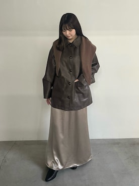 「アイテム（ネックウォーマー/スヌード）」を使った、ruriさん（レディース・148cm）の冬コーディネート