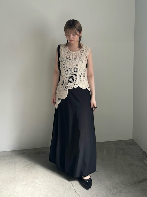 透かし編みアシンメトリーベスト（ベスト）｜select MOCA（セレクト