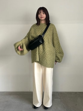 「select MOCA by son（セレクトモカバイソン）のアイテム（ニット/セーター）」を使った、ruriさん（レディース・148cm）の冬コーディネート