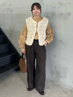 「アイテム（ベスト）」を使った、ruriさん（レディース・148cm）の秋コーディネート