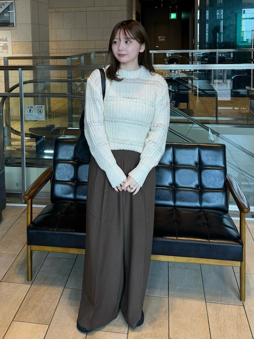 セール】センタースリット透かし編みニット（ニット/セーター