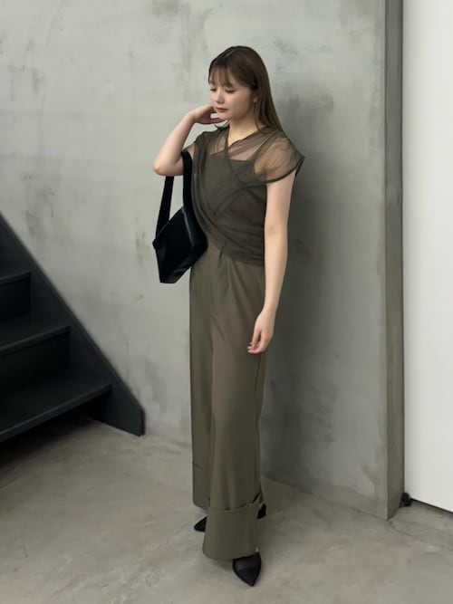 セール】ロールアップフロントタックオールインワン（つなぎ