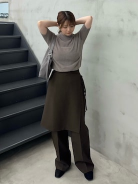 「select MOCA（セレクトモカ）のフェイクスエードワンショルダーバッグ（ショルダーバッグ）」を使った、ruriさん（レディース・148cm）の秋コーディネート