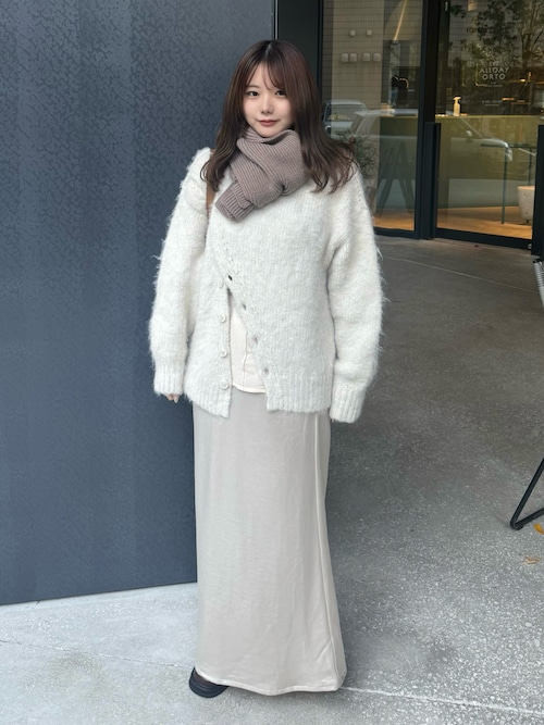 セール】【新色追加】2WAYボタンスリットモヘアライクニット（ニット