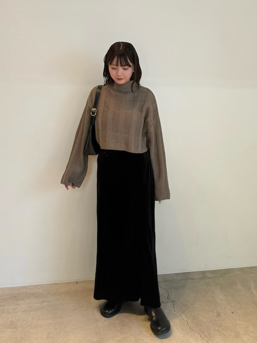 ストライプ クロップドニット 長袖 リンクスストライプクロップドニット（ニット/セーター