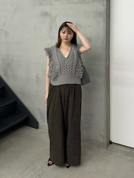 「アイテム（ベスト）」を使った、ruriさん（レディース・148cm）の夏コーディネート