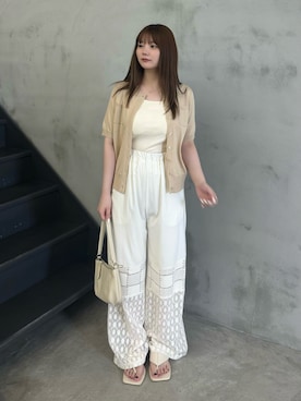 「select MOCA（セレクトモカ）のアイテム（その他パンツ）」を使った、ruriさん（レディース・148cm）の夏コーディネート