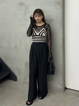「アイテム（スラックス）」を使った、ruriさん（レディース・148cm）の夏コーディネート
