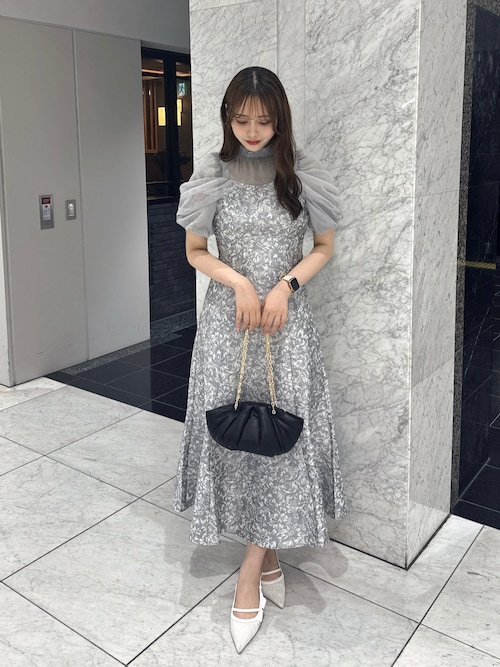 dazzlin ドレス シアーベールジャガードワンピース : ZOZOTOWN