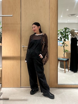 「アイテム（オールインワン・サロペット）」を使った、ggchikaさん（レディース・156cm）の秋コーディネート